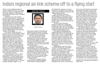 Consul General Abhishek Shukla writes in Cape Times about 'Regional Connectivity Scheme- UDAN,’  a unique plan to develop regional aviation market in India.